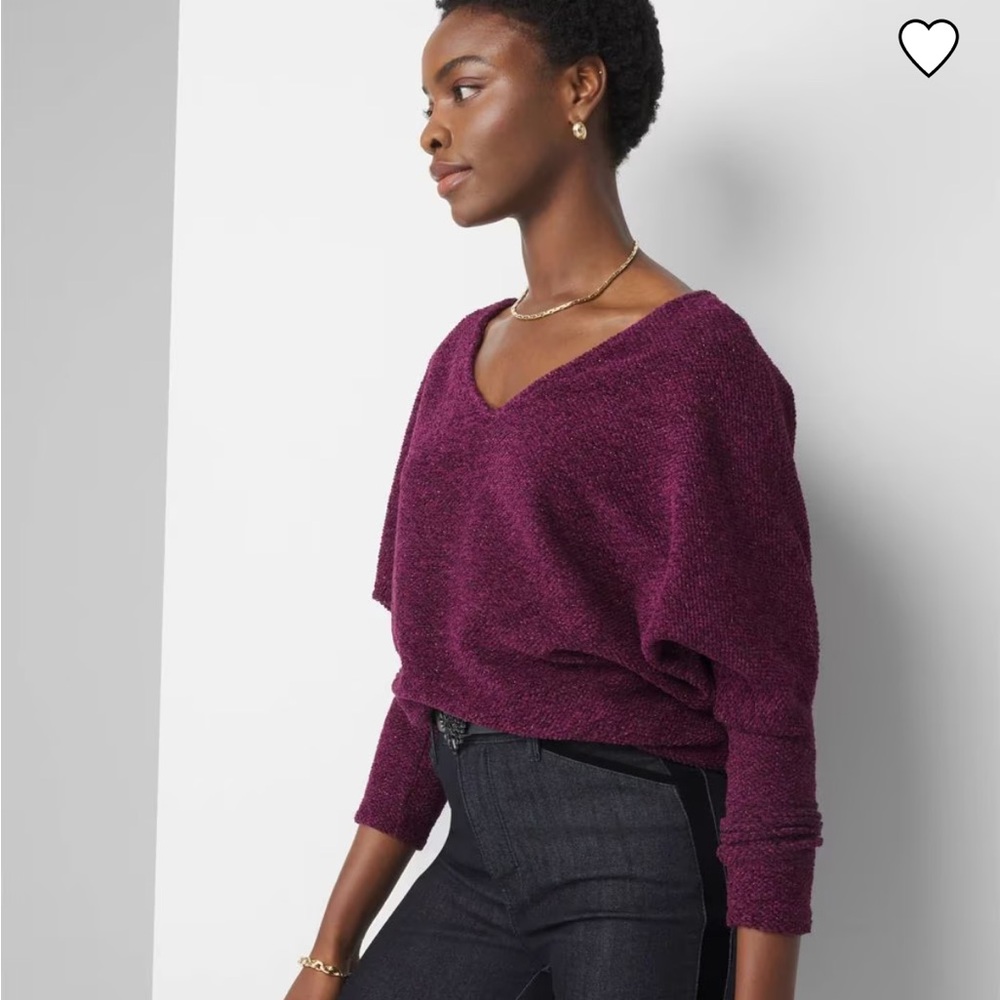 Black House White Market Sweater maroon with shimmer